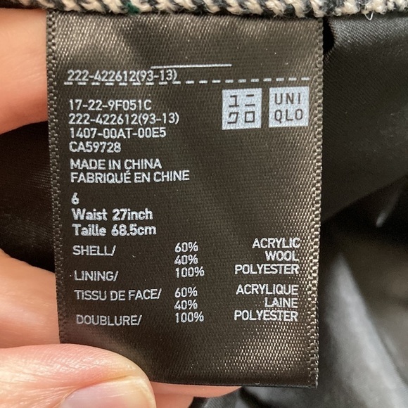 INES De La Fressange  Uniqlo Wool Black & White Houndstooth Tweed Wrap Medium‌ - Picture 12 of 13